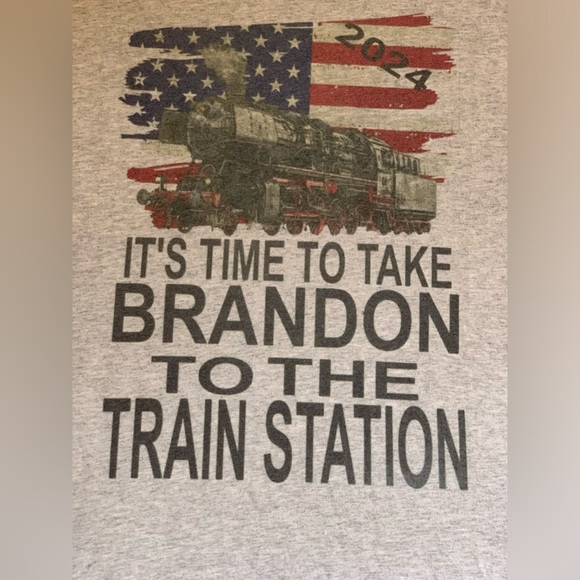 It’s Time To Take Brandon To The Train Station Whiteish Gray XL T Shirt - Picture 3 of 6